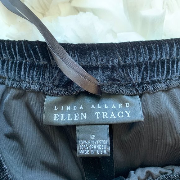 Linda Allard Ellen Tracy Velvet Pants Black Size 12 - Picture 3 of 7